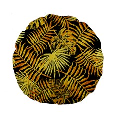 Gold Leaves Standard 15  Premium Round Cushions by goljakoff