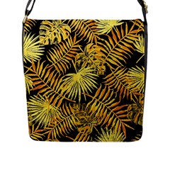 Gold Leaves Flap Closure Messenger Bag (l) by goljakoff