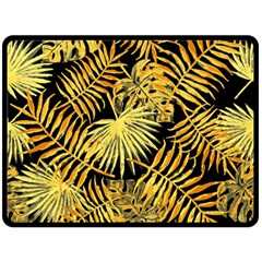 Gold Leaves Double Sided Fleece Blanket (large)  by goljakoff