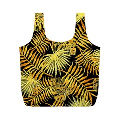 Gold Leaves Full Print Recycle Bag (m) by goljakoff