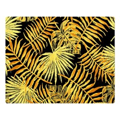 Gold Leaves Double Sided Flano Blanket (large)  by goljakoff