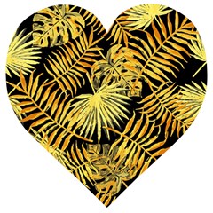 Gold Leaves Wooden Puzzle Heart by goljakoff