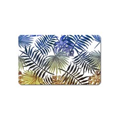 Blue And Yellow Tropical Leaves Magnet (name Card) by goljakoff