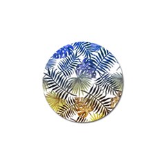 Blue And Yellow Tropical Leaves Golf Ball Marker (10 Pack) by goljakoff