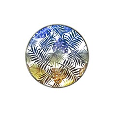 Blue And Yellow Tropical Leaves Hat Clip Ball Marker (10 Pack) by goljakoff