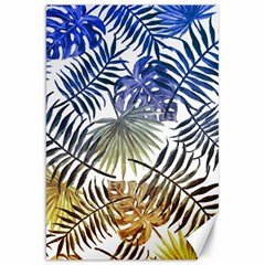 Blue And Yellow Tropical Leaves Canvas 20  X 30  by goljakoff