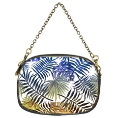 Blue And Yellow Tropical Leaves Chain Purse (two Sides) by goljakoff