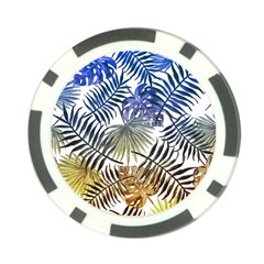 Blue And Yellow Tropical Leaves Poker Chip Card Guard (10 Pack) by goljakoff