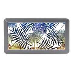 Blue And Yellow Tropical Leaves Memory Card Reader (mini) by goljakoff