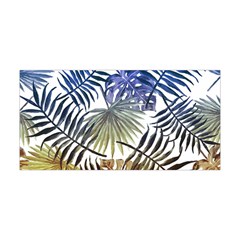 Blue And Yellow Tropical Leaves Yoga Headband by goljakoff