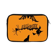 Happy Halloween Scary Funny Spooky Logo Witch On Broom Broomstick Spider Wolf Bat Black 8888 Black A Apple Ipad Mini Zipper Cases by HalloweenParty