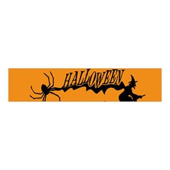 Happy Halloween Scary Funny Spooky Logo Witch On Broom Broomstick Spider Wolf Bat Black 8888 Black A Velvet Scrunchie by HalloweenParty