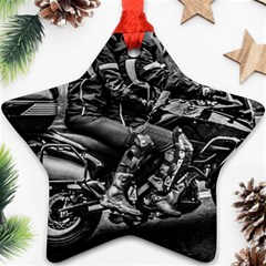 Motorcycle Riders At Highway Ornament (star) by dflcprintsclothing