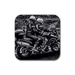 Motorcycle Riders At Highway Rubber Coaster (Square)  Front