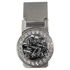 Motorcycle Riders At Highway Money Clips (cz)  by dflcprintsclothing