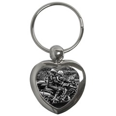 Motorcycle Riders At Highway Key Chain (heart) by dflcprintsclothing