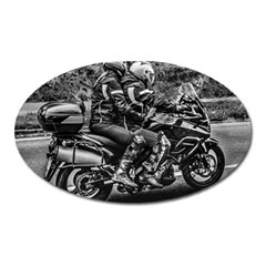 Motorcycle Riders At Highway Oval Magnet by dflcprintsclothing