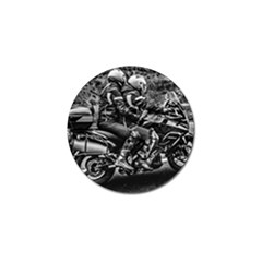 Motorcycle Riders At Highway Golf Ball Marker by dflcprintsclothing