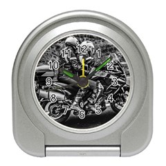 Motorcycle Riders At Highway Travel Alarm Clock by dflcprintsclothing