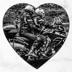 Motorcycle Riders At Highway Jigsaw Puzzle (heart) by dflcprintsclothing