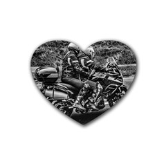 Motorcycle Riders At Highway Heart Coaster (4 Pack)  by dflcprintsclothing