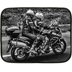 Motorcycle Riders At Highway Double Sided Fleece Blanket (mini)  by dflcprintsclothing