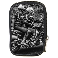 Motorcycle Riders At Highway Compact Camera Leather Case by dflcprintsclothing