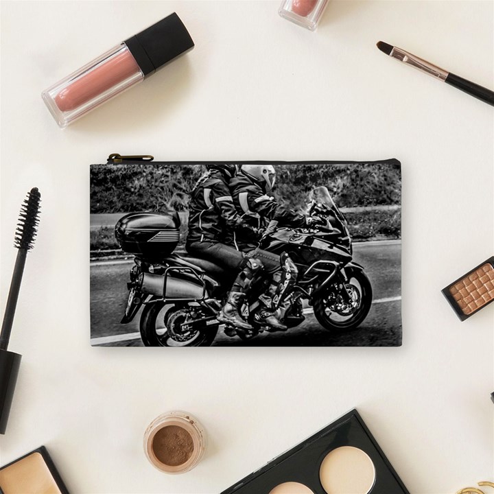 Motorcycle Riders At Highway Cosmetic Bag (Small)