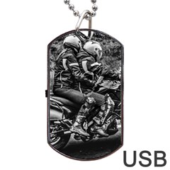 Motorcycle Riders At Highway Dog Tag Usb Flash (two Sides) by dflcprintsclothing