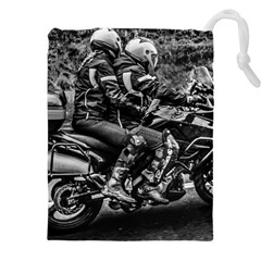 Motorcycle Riders At Highway Drawstring Pouch (5xl) by dflcprintsclothing