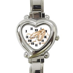 Ballet Shoes Heart Italian Charm Watch  by ladysharonawitchery