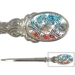 Blue tropical leaves Letter Opener Front