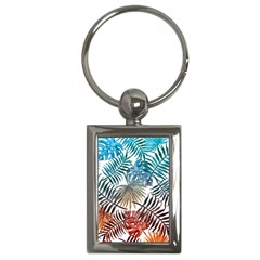 Blue tropical leaves Key Chain (Rectangle)