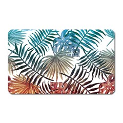 Blue tropical leaves Magnet (Rectangular)