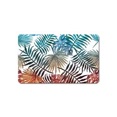 Blue tropical leaves Magnet (Name Card)