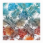 Blue tropical leaves Medium Glasses Cloth Front