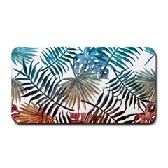 Blue tropical leaves Medium Bar Mats