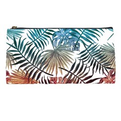 Blue tropical leaves Pencil Case