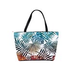 Blue tropical leaves Classic Shoulder Handbag Back