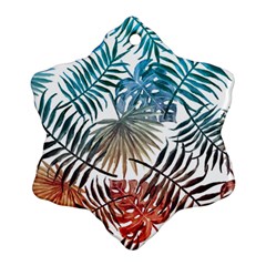 Blue Tropical Leaves Ornament (snowflake) by goljakoff