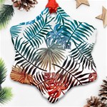 Blue tropical leaves Ornament (Snowflake) Front