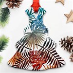 Blue tropical leaves Ornament (Christmas Tree)  Front