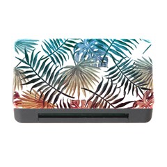 Blue tropical leaves Memory Card Reader with CF