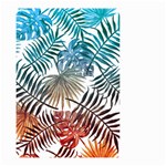 Blue tropical leaves Small Garden Flag (Two Sides) Back