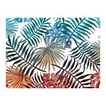 Blue tropical leaves Double Sided Flano Blanket (Mini)  35 x27  Blanket Front