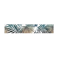 Blue tropical leaves Flano Scarf (Mini)