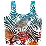 Blue tropical leaves Full Print Recycle Bag (XXL) Front