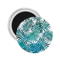 Blue Tropical Leaves 2 25  Magnets by goljakoff