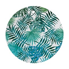 Blue Tropical Leaves Ornament (round) by goljakoff