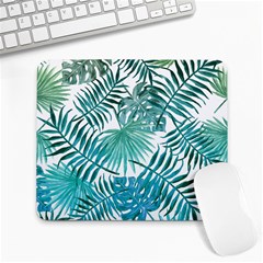 Blue Tropical Leaves Large Mousepads by goljakoff